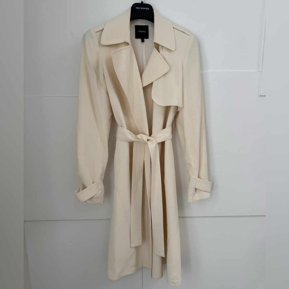 Theory - Cream Belted Trench Coat